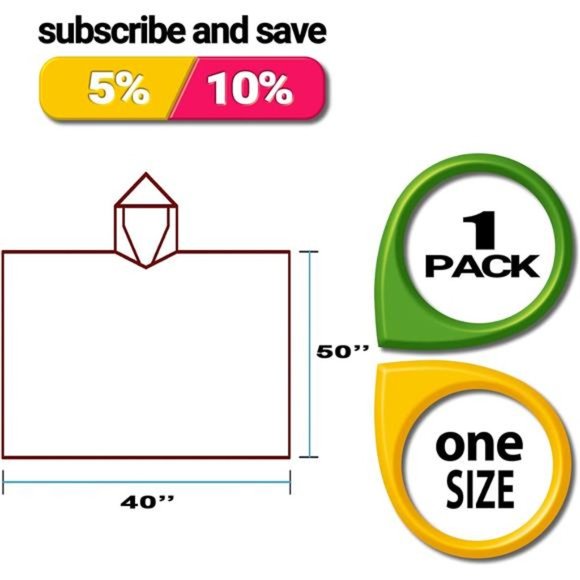 Red Emergency Storm Poncho. One size fits all. Disposable Polyethylene Rain Ponc - Picture 2 of 7